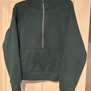 Danskin Teal Half-Zip Sweatshirt/Hoodie with Kangaroo Pocket